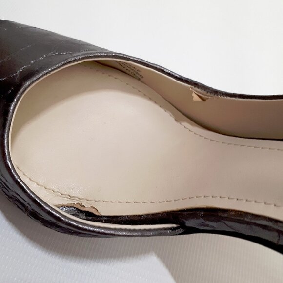 BCBG GENERATION Conchetta D'Orsay Cutout Heels in Gunmetal Gray Snakeskin - Picture 9 of 11